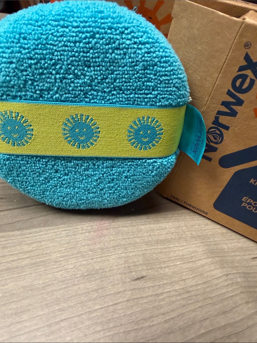Norwex Kids Bath Sponge in Blue and Orange Packaging